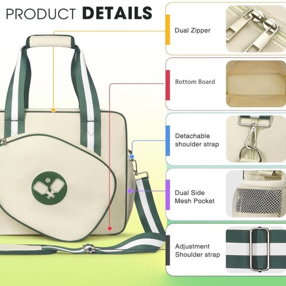 Newluck NWT Pickleball Tote Sling Bag - Picture 8 of 8